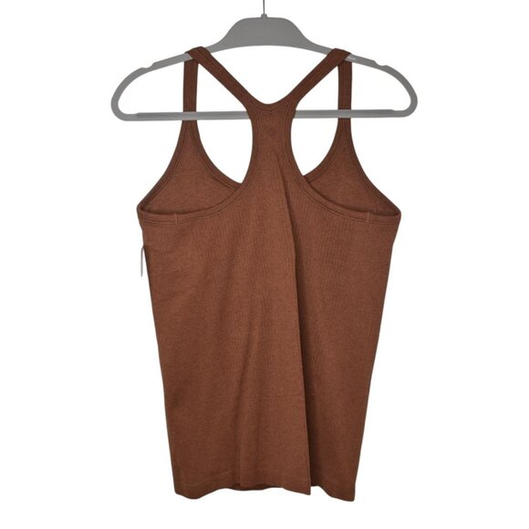 Lululemon Ebb To Street Tank Top Brown Sz 12 Slim Fit Racerback Seamless Stretch - Picture 3 of 7